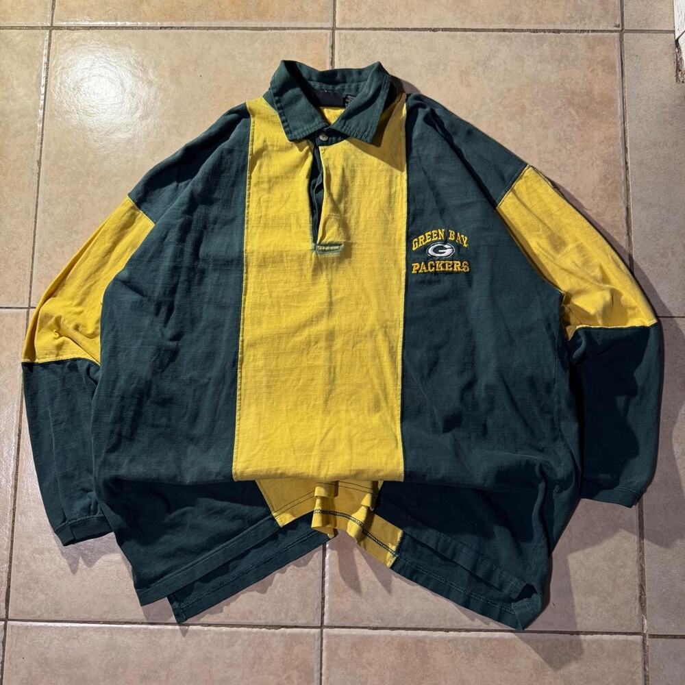 Vintage 90s nfl green bay packers LongSleeve Mens Polo XL